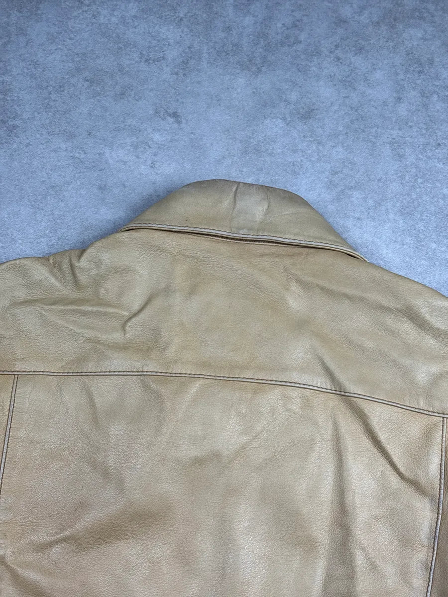 SS2002 Dolce & Gabbana Tan Leather Multi-Pocket Leather Jacket aKBxkyaQ 9