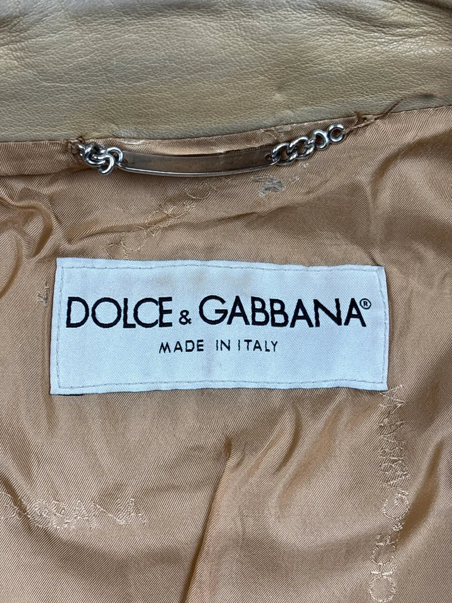 SS2002 Dolce & Gabbana Tan Leather Multi-Pocket Leather Jacket aKBxkyaQ 11
