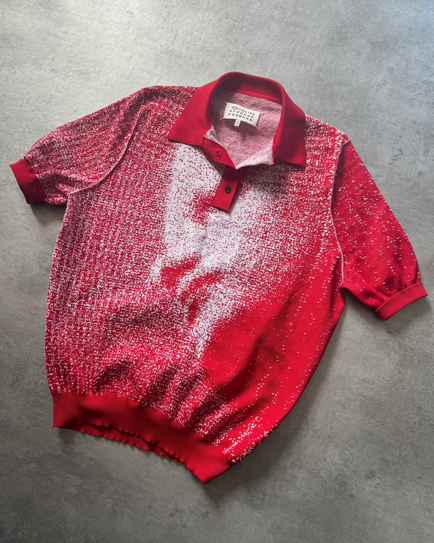 SS2017 Maison Margiela Pixelized Red Human Polo Shirt (S) - 2
