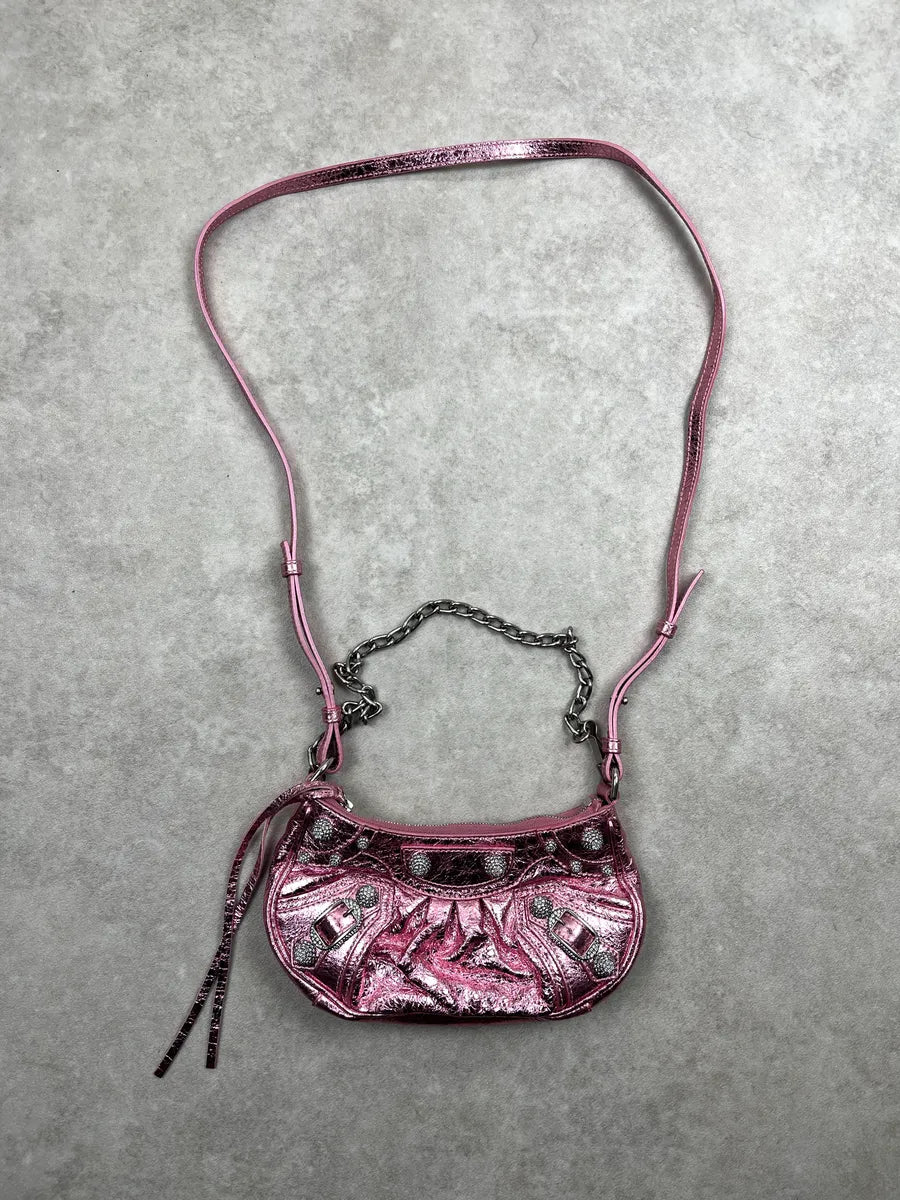 Balenciaga City Pink Metallic Leather Bag aQSmNUwu 0