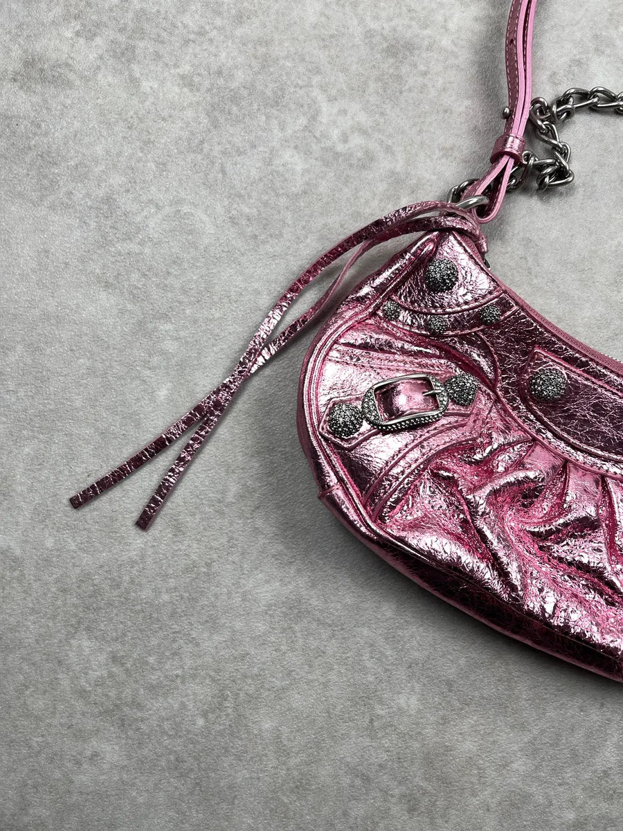 Balenciaga City Pink Metallic Leather Bag aQSmNUwu 4