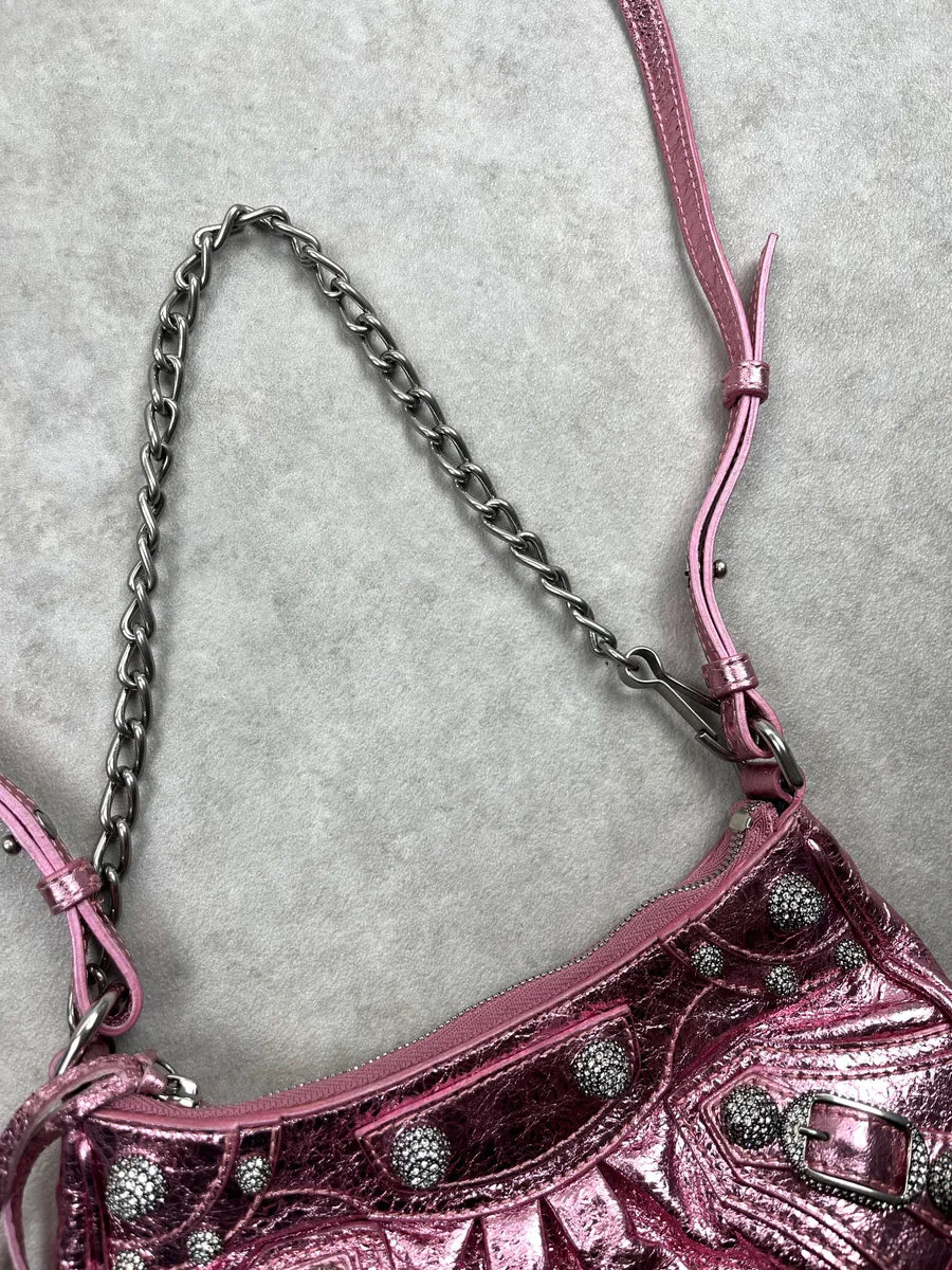 Balenciaga City Pink Metallic Leather Bag aQSmNUwu 5