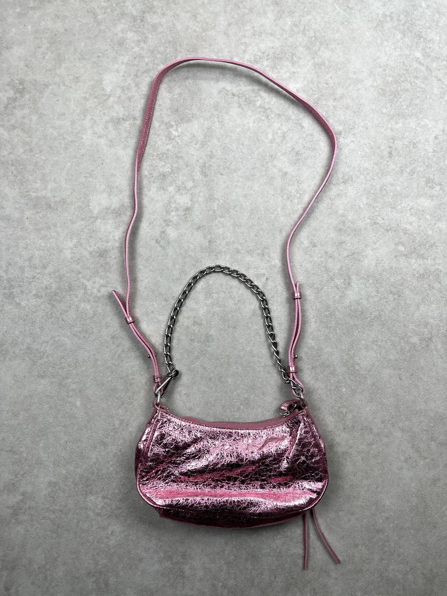 Balenciaga City Pink Metallic Leather Bag aQSmNUwu 3