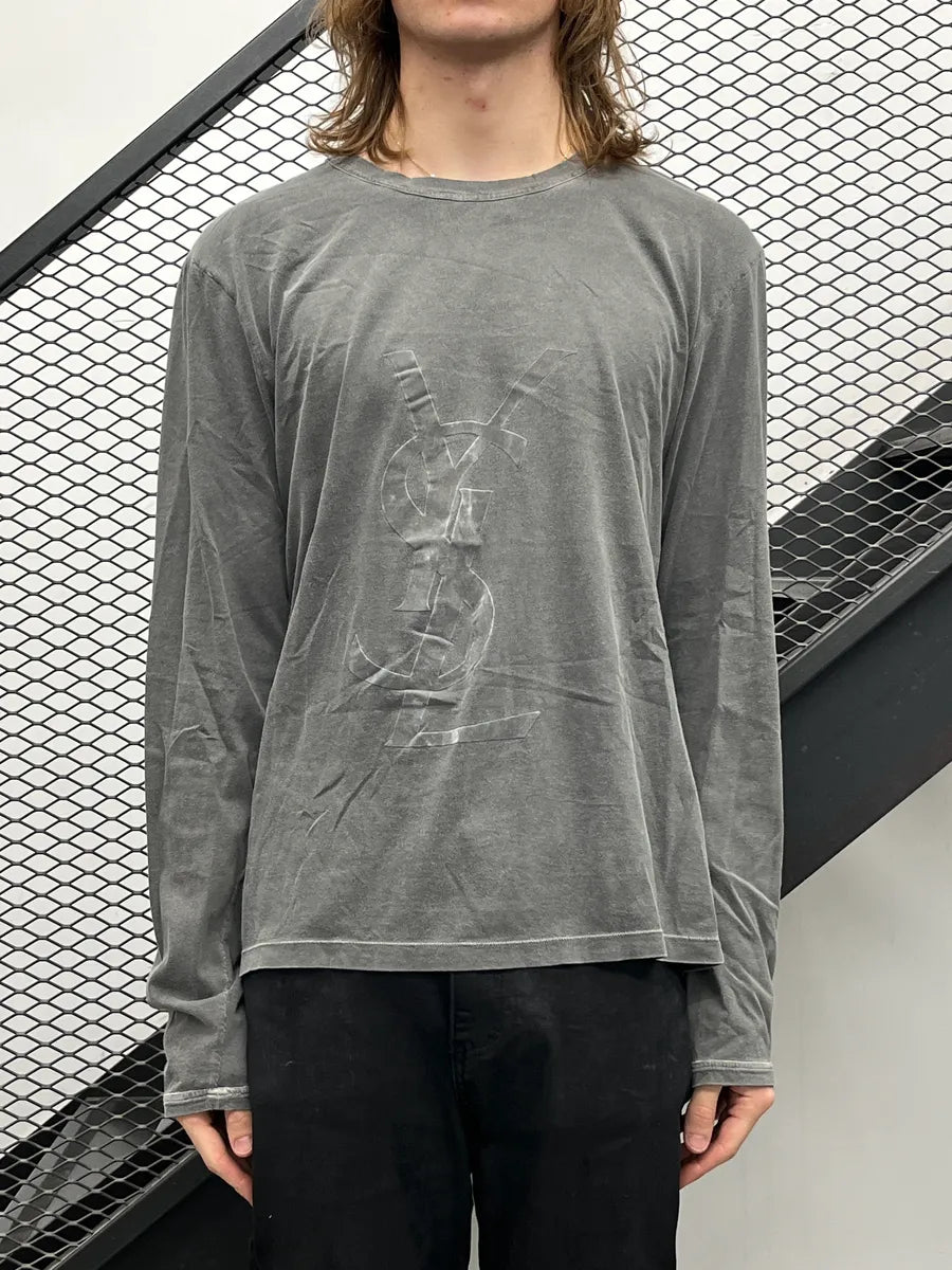 2000s Yves Saint Laurent Grey YSL Propaganda Longsleeve aQUnZwgK 1