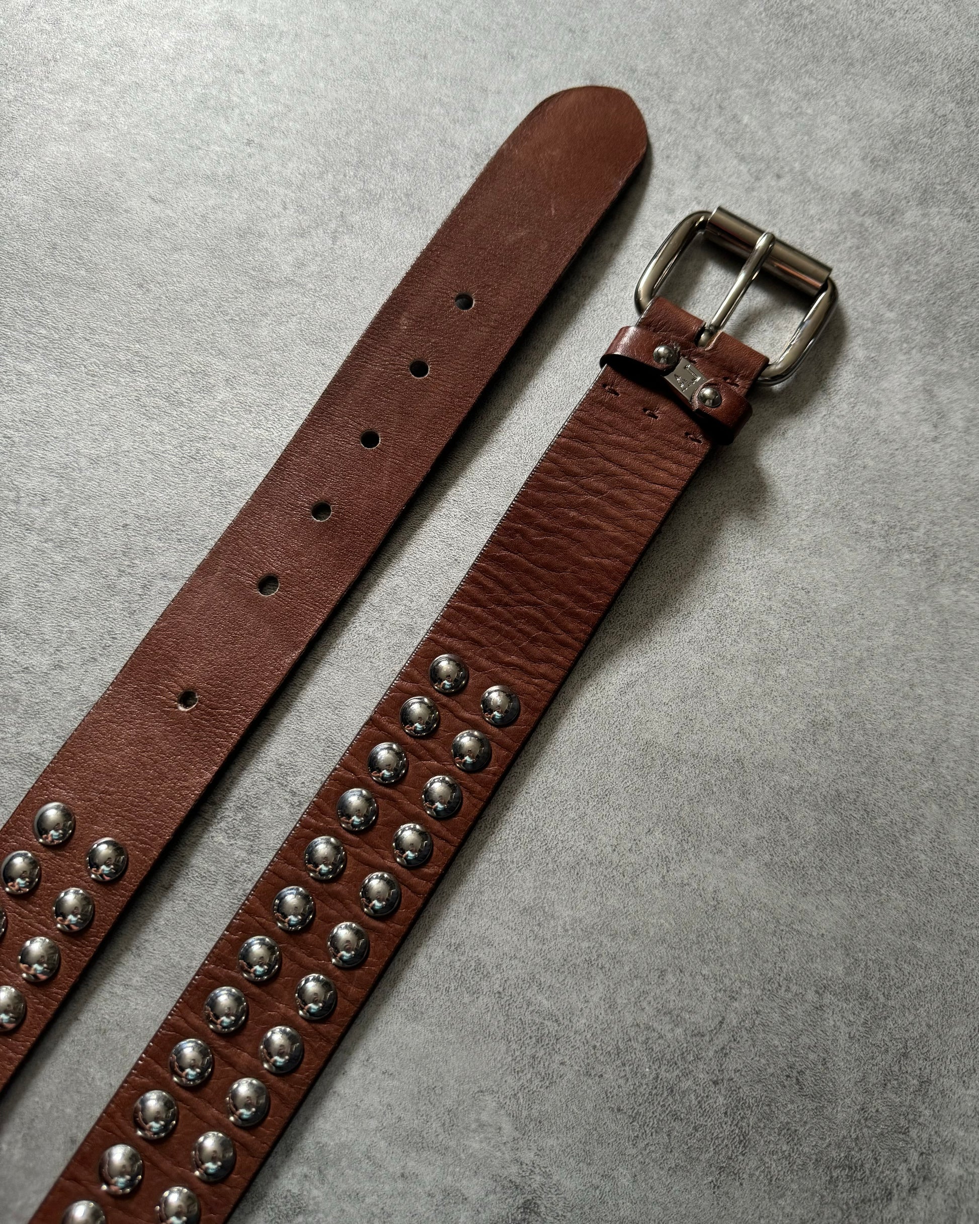Armani Avant-Garde Brown Leather Belt (OS) - 6