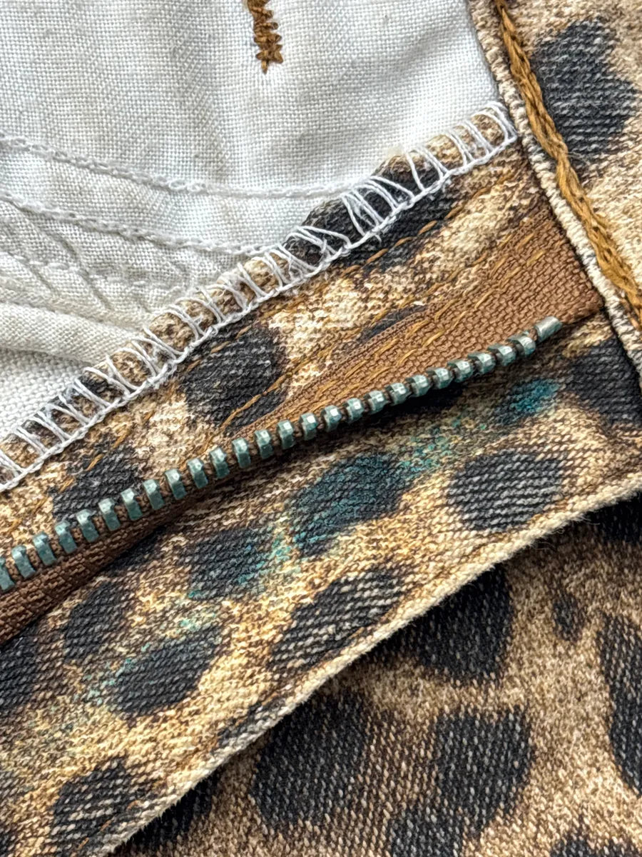 1990s Roberto Cavalli Brown Beige Leopard Jeans aQabrYNU 10