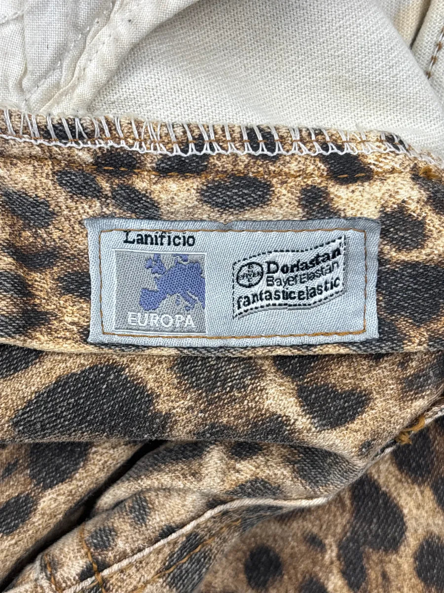 1990s Roberto Cavalli Brown Beige Leopard Jeans aQabrYNU 12