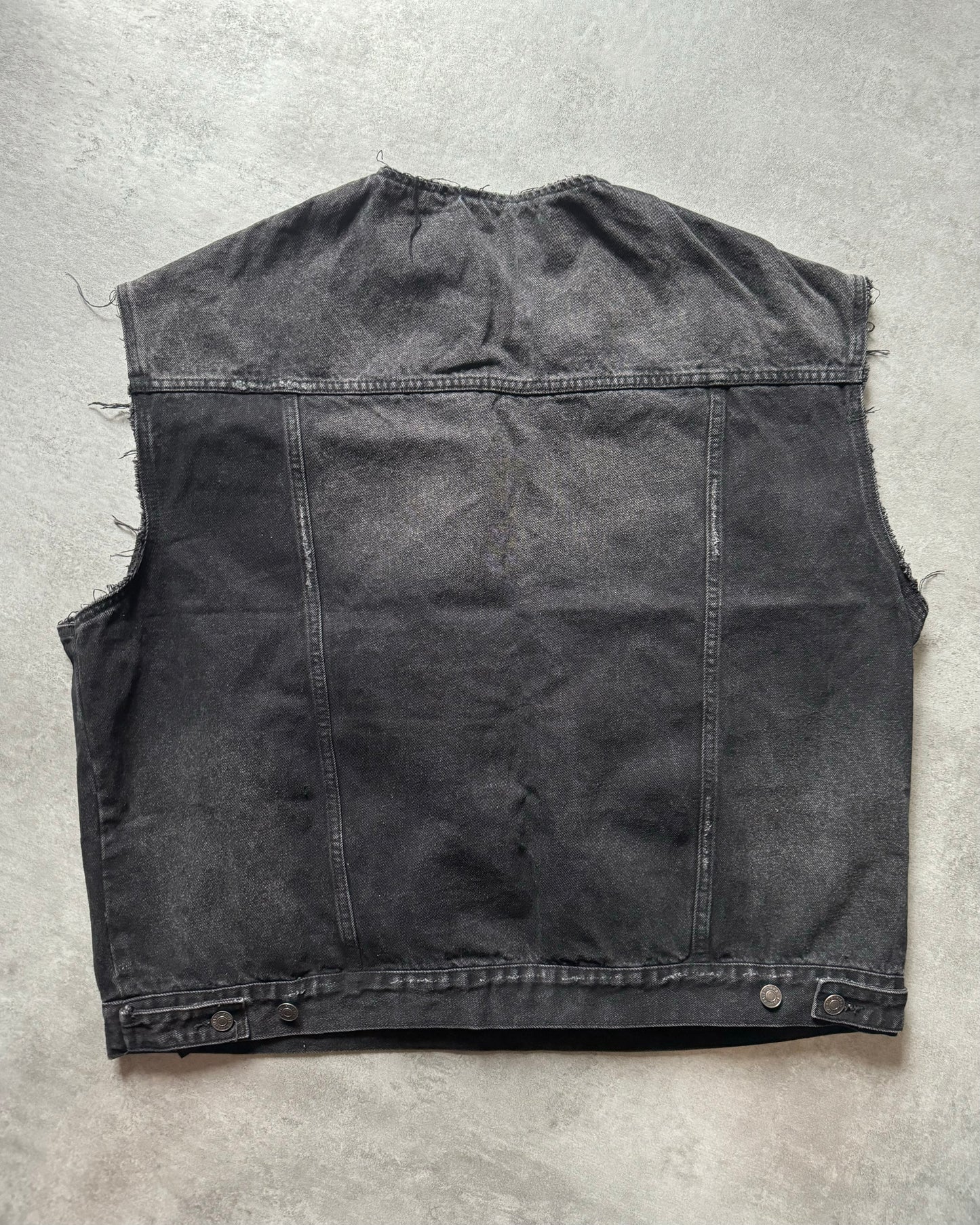 Balenciaga Grey Avant-Garde Denim Vest  (L) - 2