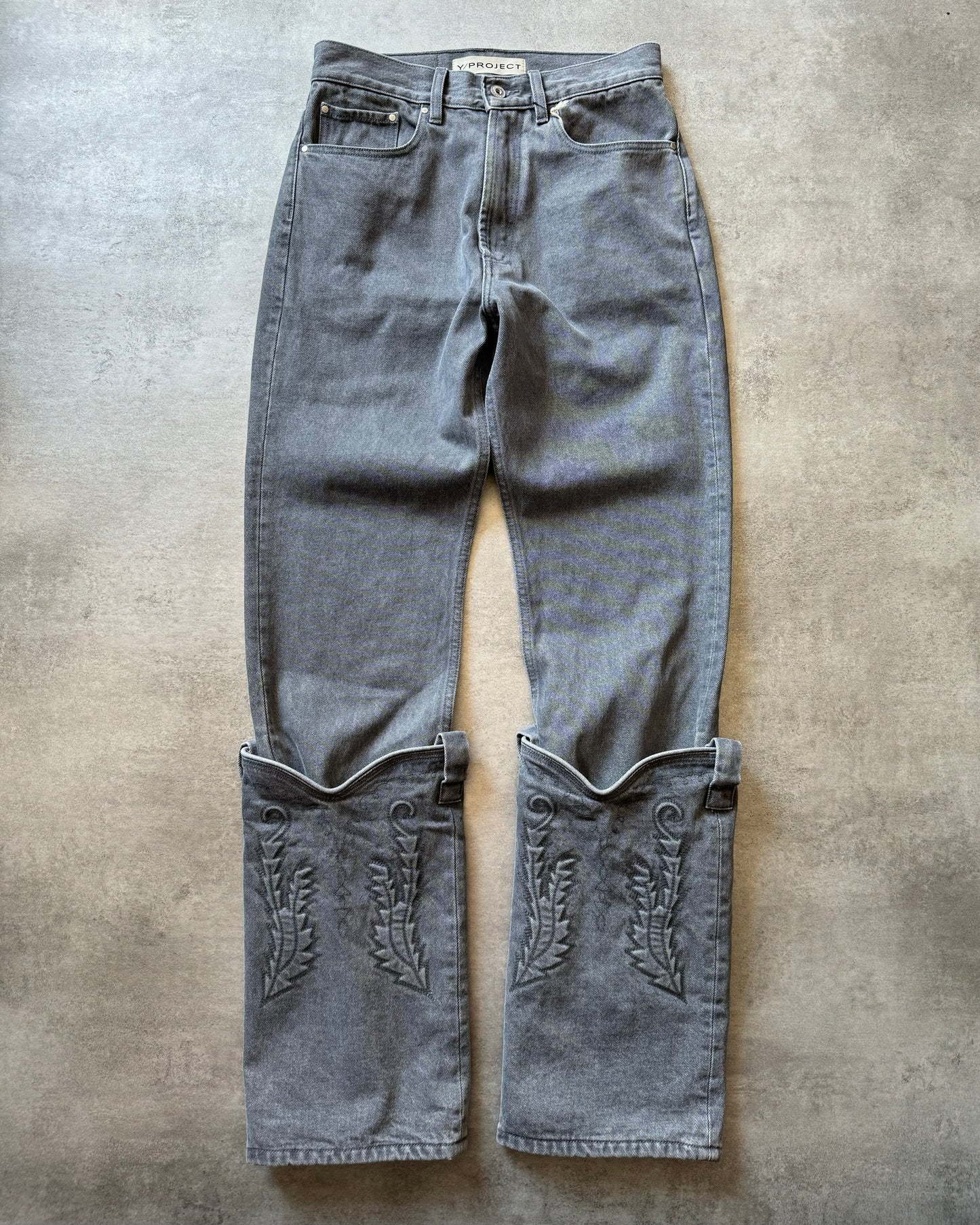 Y/Project Grey Mini Cowboy Jeans (S) - 1