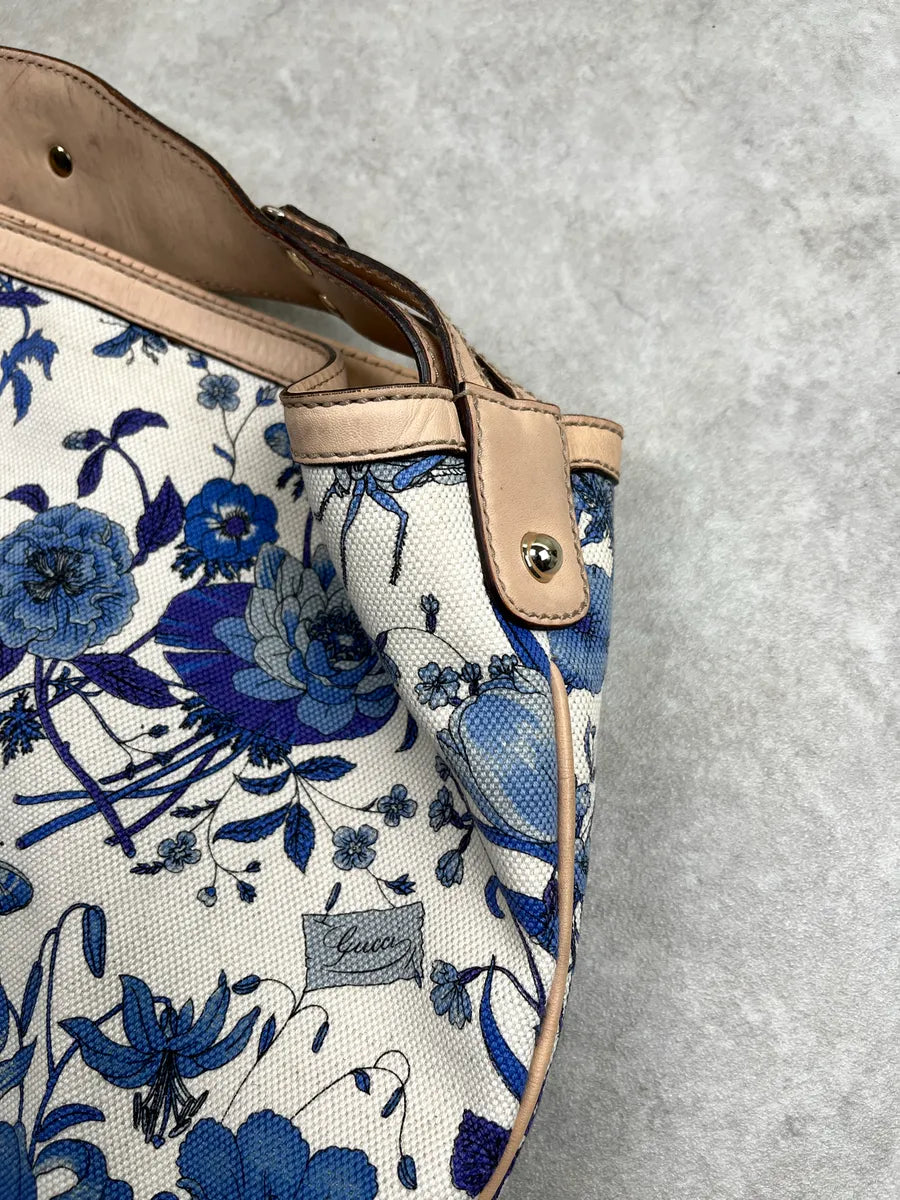 SS2006 Gucci Floral Blue & White Canvas Bag by Frida Giannini aYRGYvWZ 8