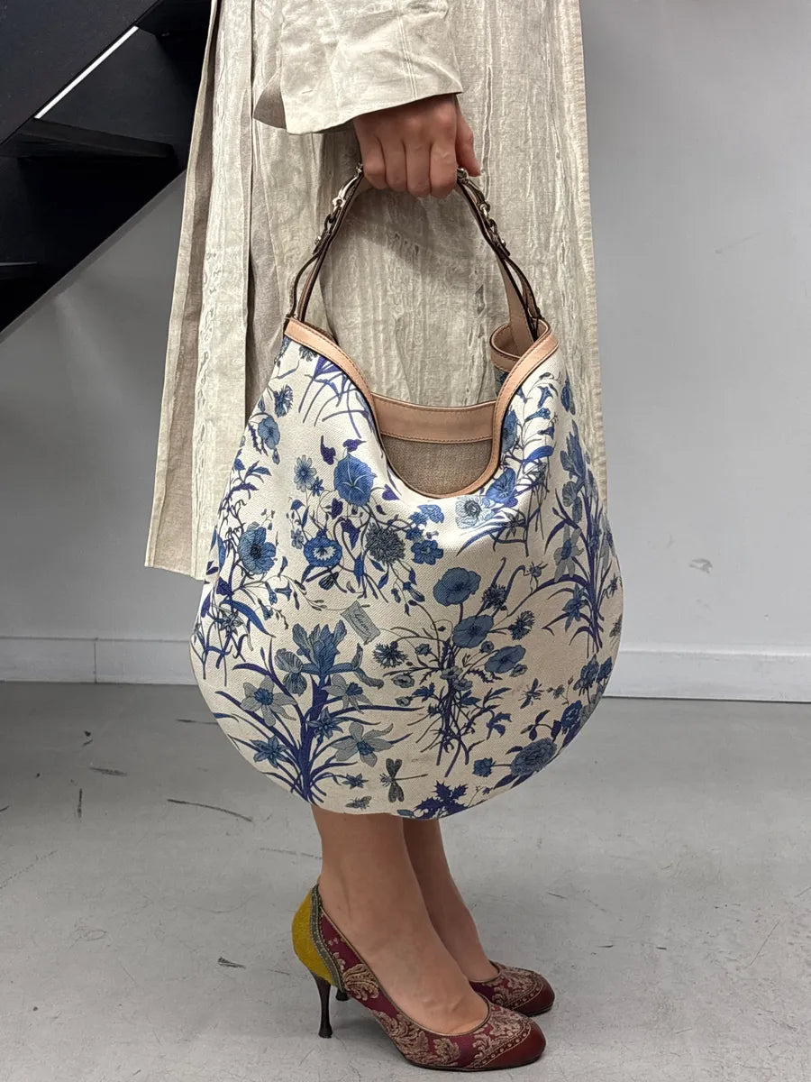 SS2006 Gucci Floral Blue & White Canvas Bag by Frida Giannini aYRGYvWZ 0