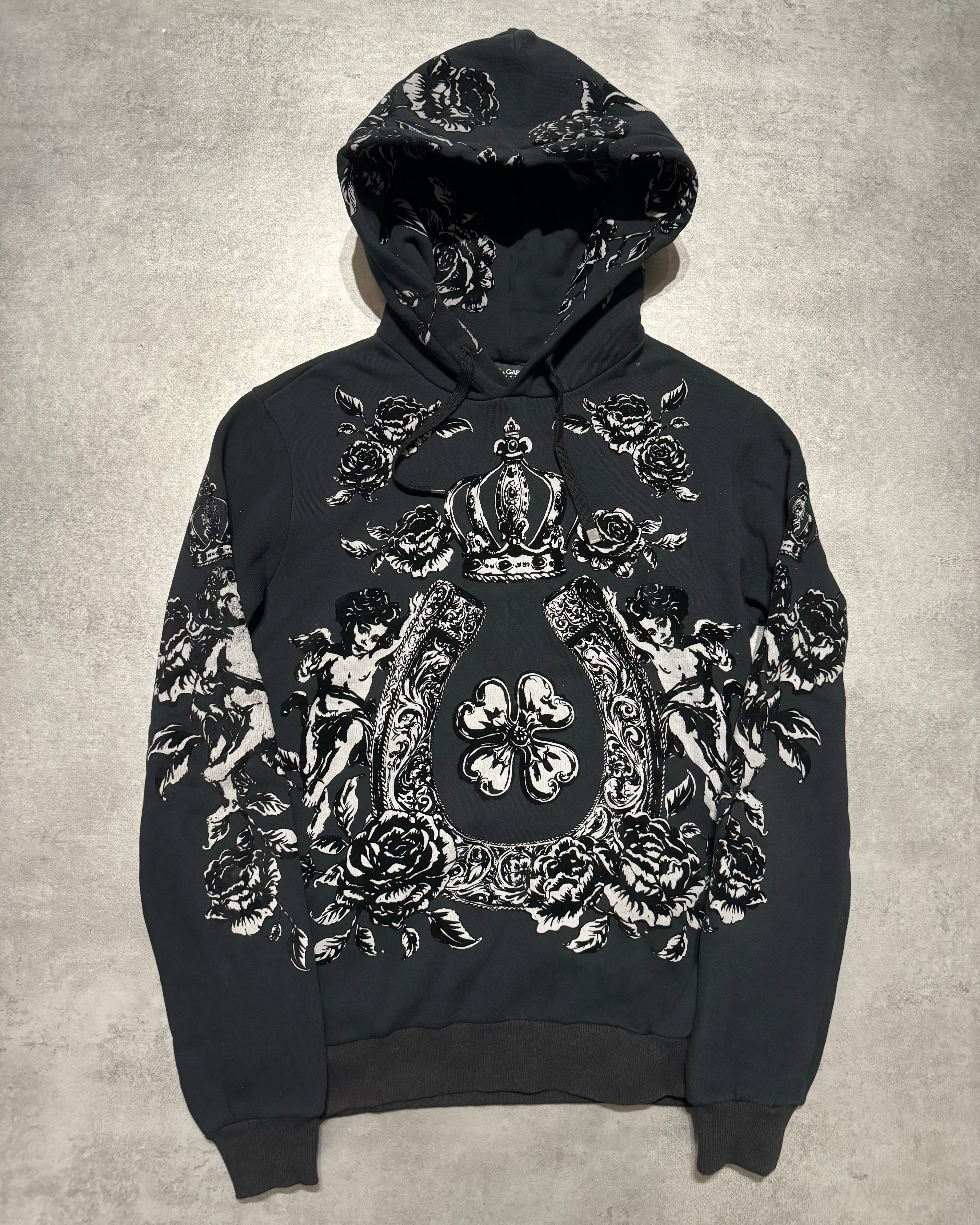 2000s Dolce & Gabbana Royal Black Primea Linea Relief Hoodie (M) - 8