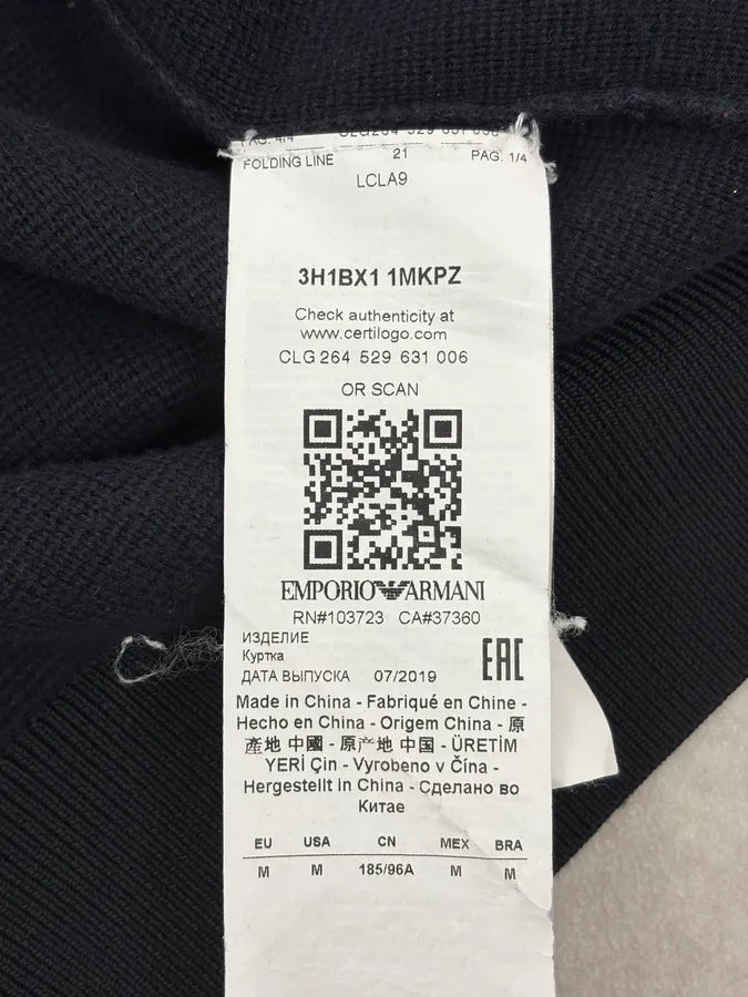 AW2019 Emporio Armani Navy Slim Zip-up Sweater FEcFanM 10