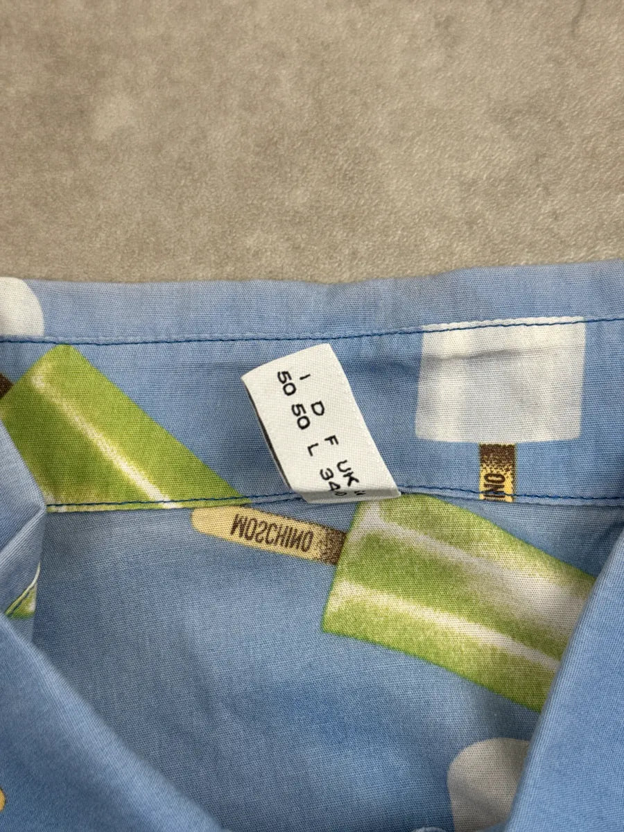 Moschino Light Blue Popsicle Ice Print All-Over Pattern Short Sleeves Shirt aaDJqoNJ 9