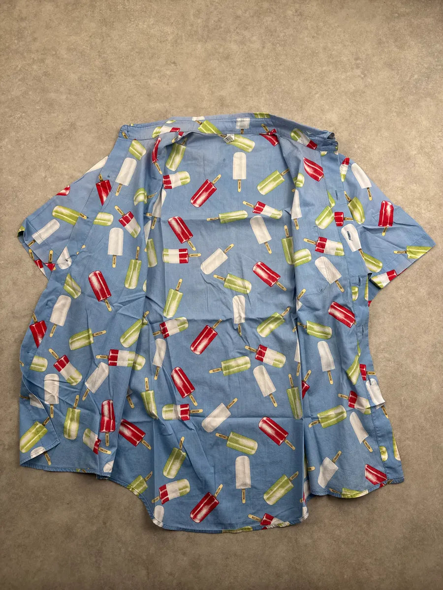 Moschino Light Blue Popsicle Ice Print All-Over Pattern Short Sleeves Shirt aaDJqoNJ 7
