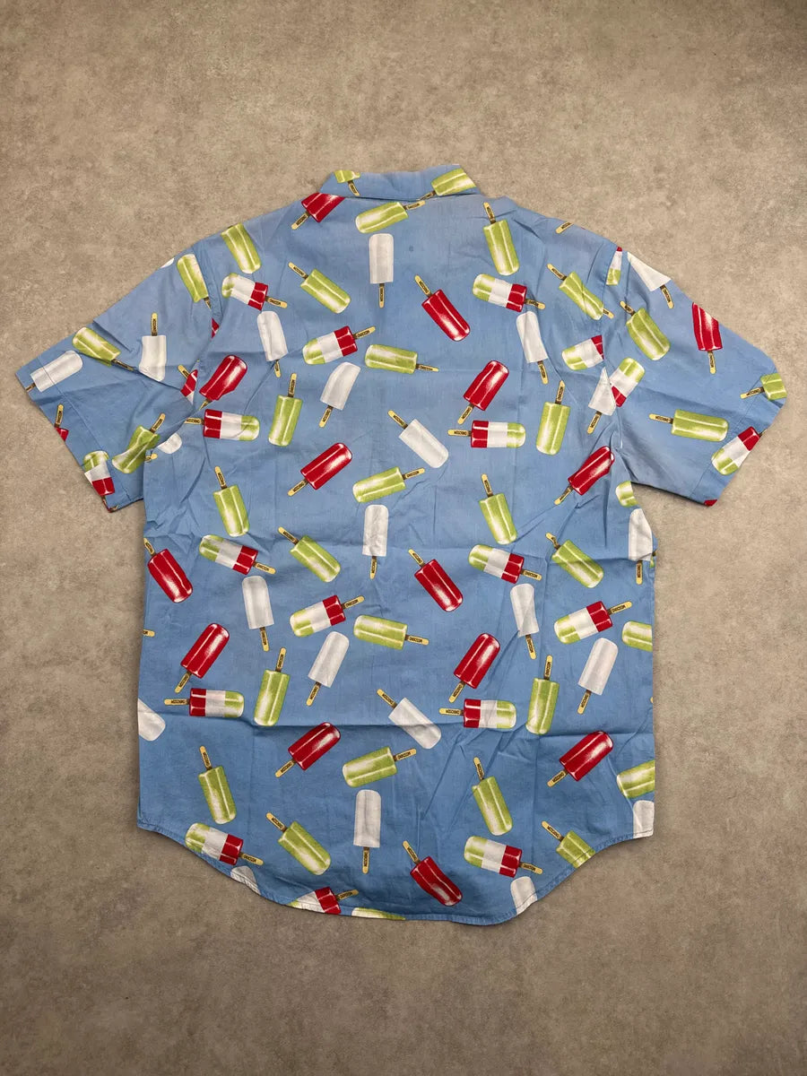 Moschino Light Blue Popsicle Ice Print All-Over Pattern Short Sleeves Shirt aaDJqoNJ 4