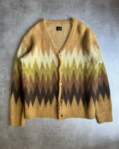 2010s Needles Jacquard Knit Forest Pattern Cardigan (L) - 1