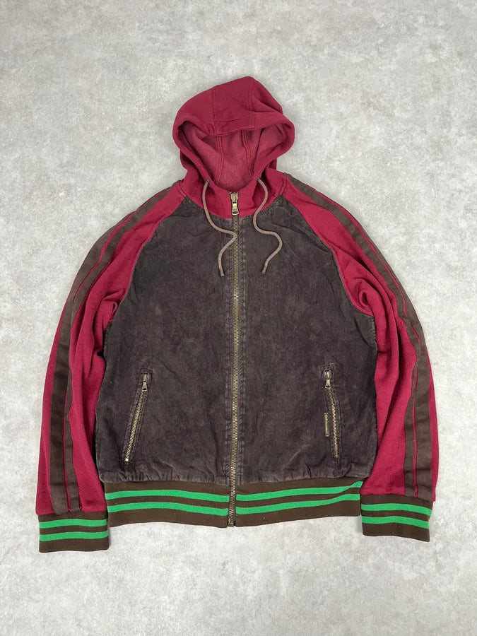 AW2004 Dolce & Gabbana Brown & Red Zip-up Hoodie dAkGcLu 0