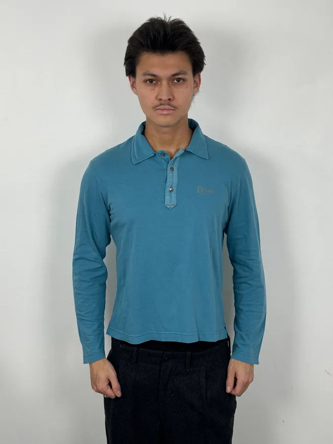 AW2004 Dolce & Gabbana Eagle Blue Polo Longsleeves brjILwD 1