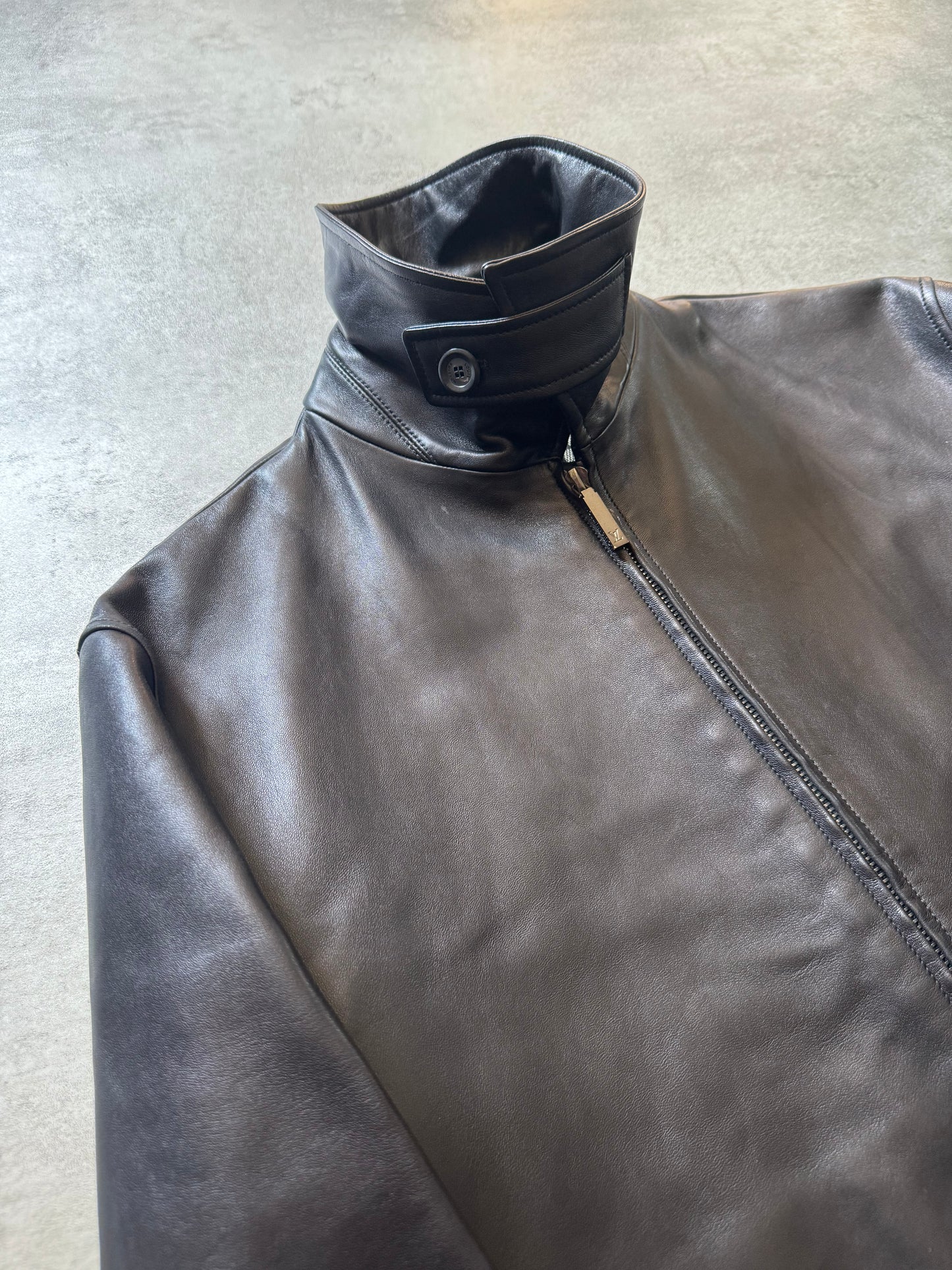 AW2020 Louis Vuitton Black Pure Minimalist Leather Jacket (M) - 8