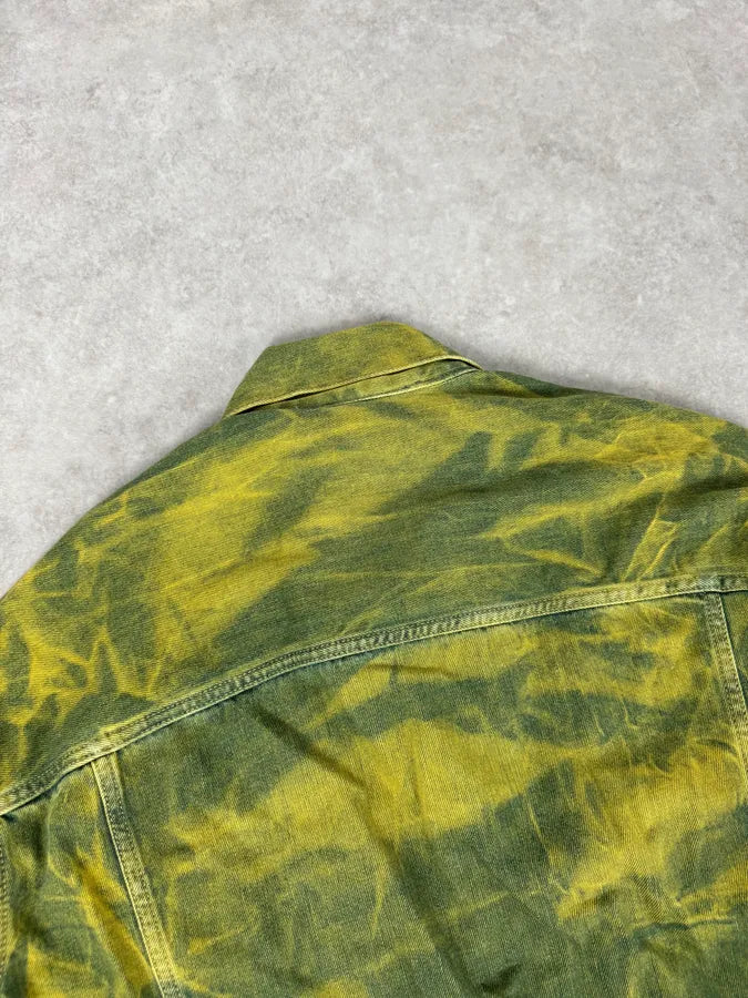 Acne Studios Acid Wash Green & Yellow Denim Jacket kUyRDWr 5