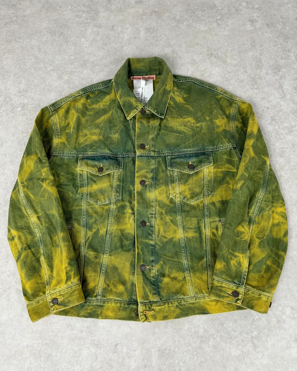 Acne Studios Acid Wash Green & Yellow Denim Jacket kUyRDWr 0