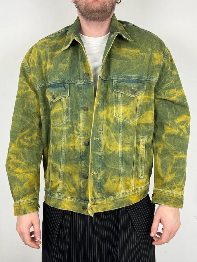 Acne Studios Acid Wash Green & Yellow Denim Jacket kUyRDWr 1