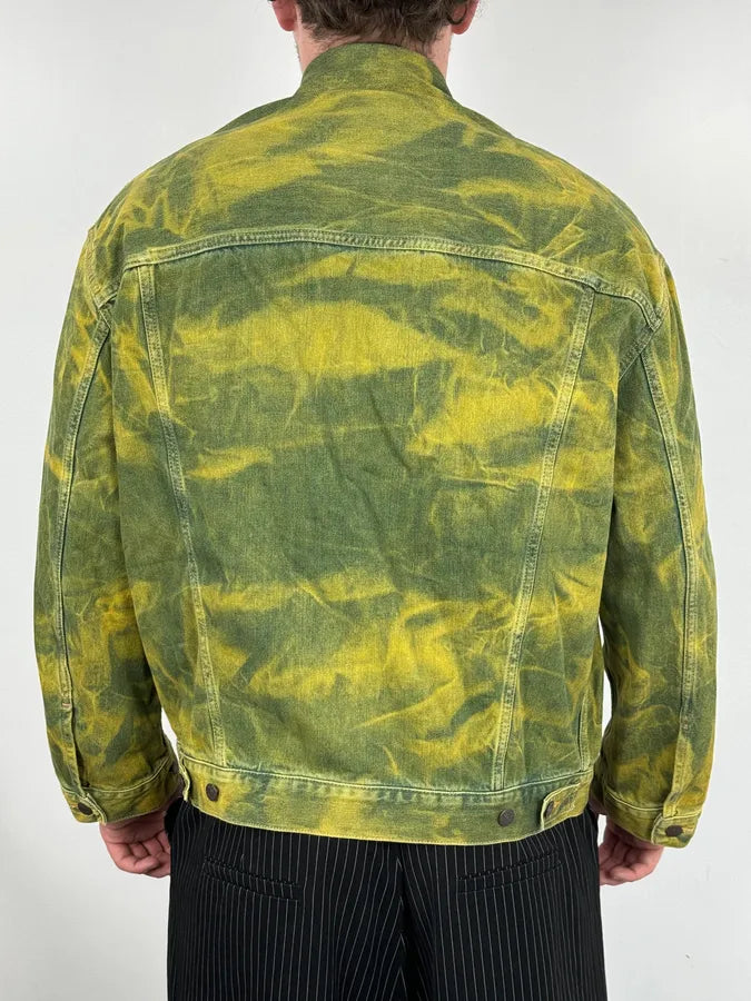 Acne Studios Acid Wash Green & Yellow Denim Jacket kUyRDWr 2