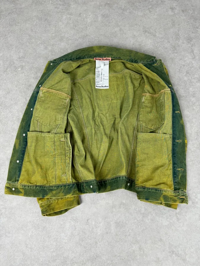 Acne Studios Acid Wash Green & Yellow Denim Jacket kUyRDWr 8