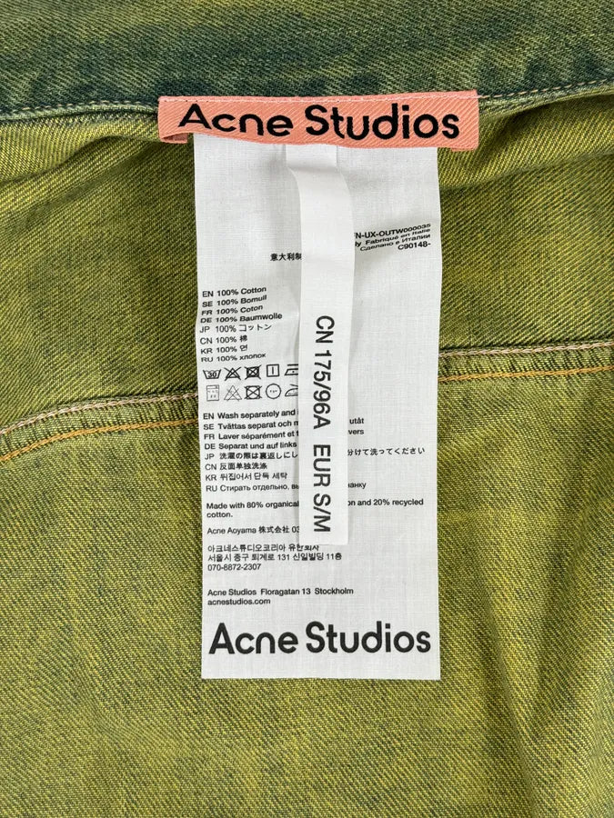 Acne Studios Acid Wash Green & Yellow Denim Jacket kUyRDWr 9
