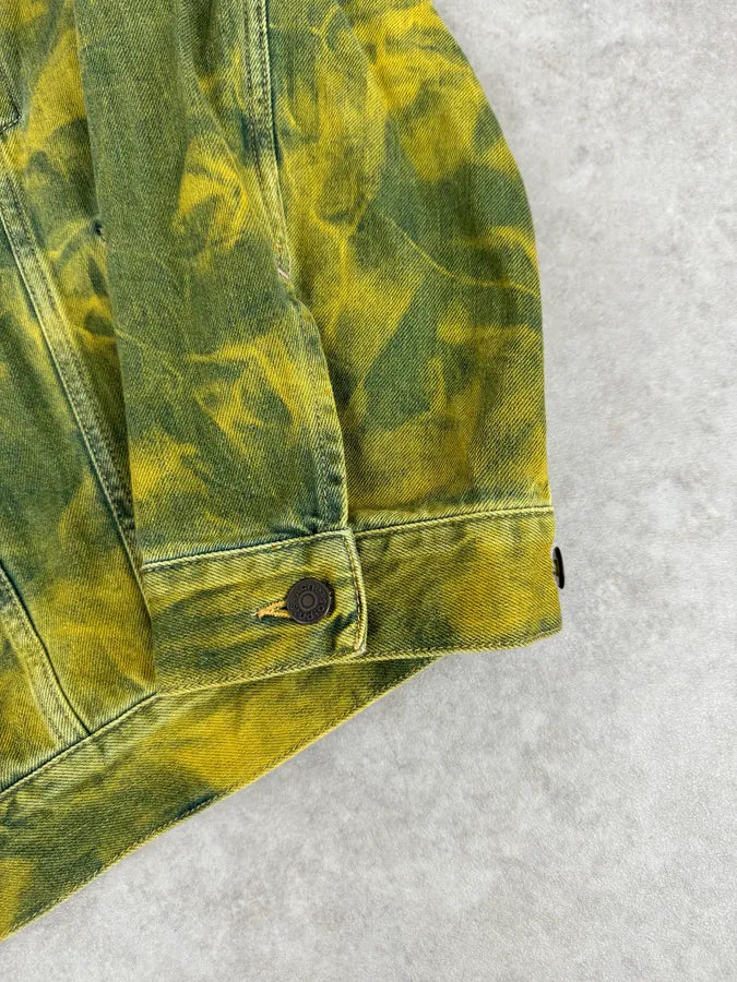 Acne Studios Acid Wash Green & Yellow Denim Jacket kUyRDWr 7