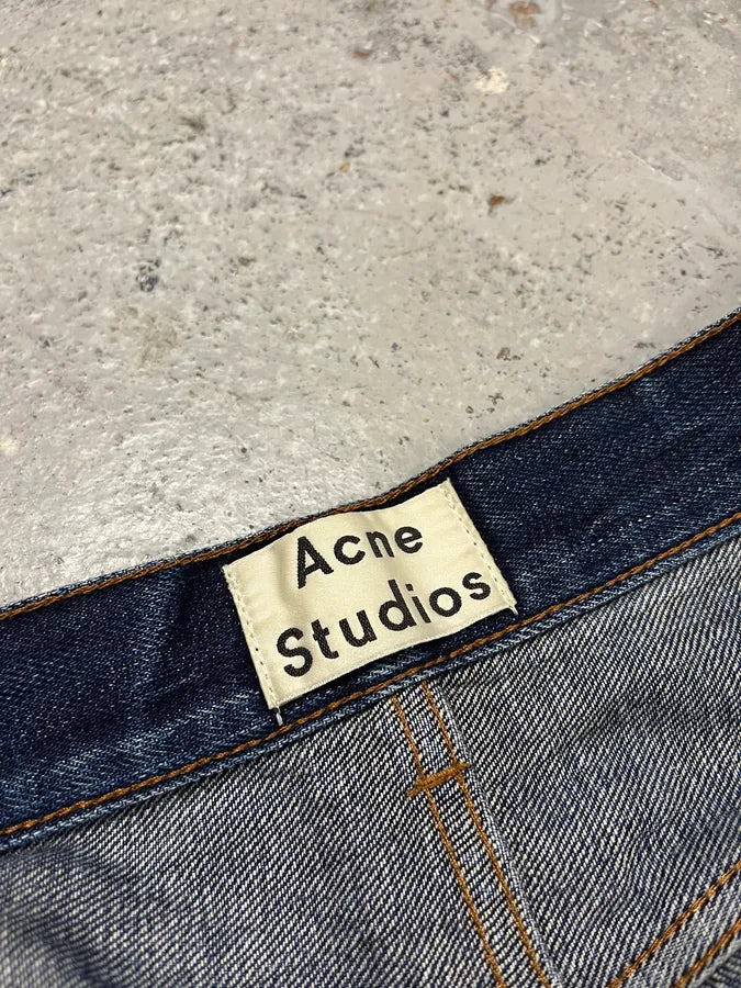 Acne Studios Ash Raw Blue Faded Denim Jeans (M) dQIkDBK 10