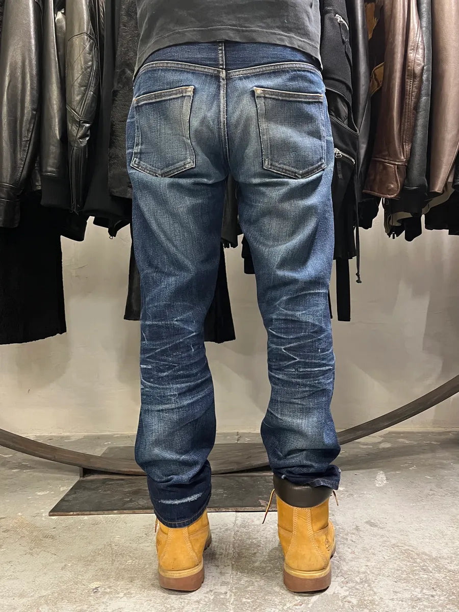Acne Studios Ash Raw Blue Faded Denim Jeans (M) dQIkDBK 5
