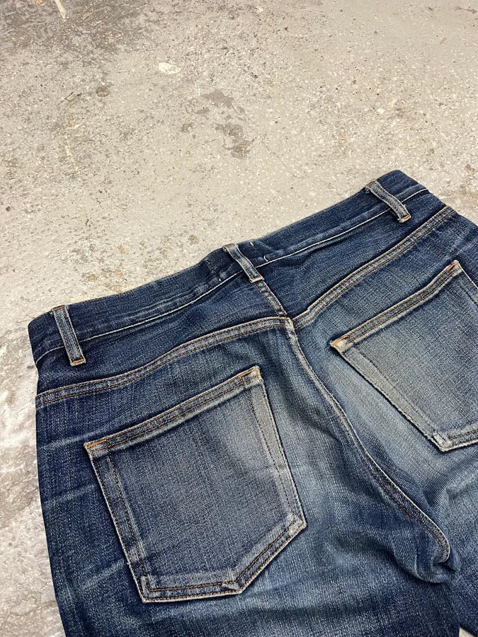 Acne Studios Ash Raw Blue Faded Denim Jeans (M) dQIkDBK 8