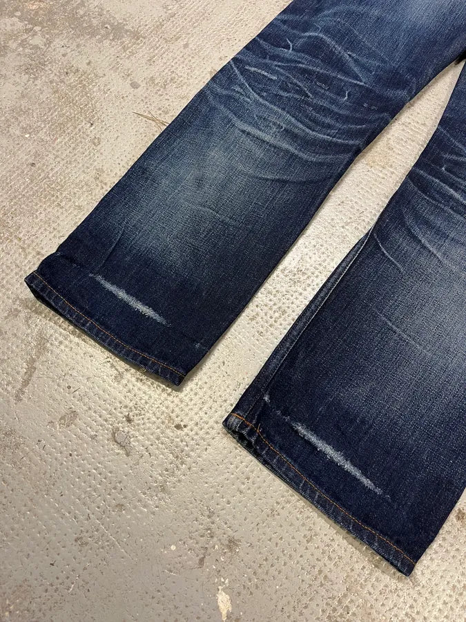 Acne Studios Ash Raw Blue Faded Denim Jeans (M) dQIkDBK 9