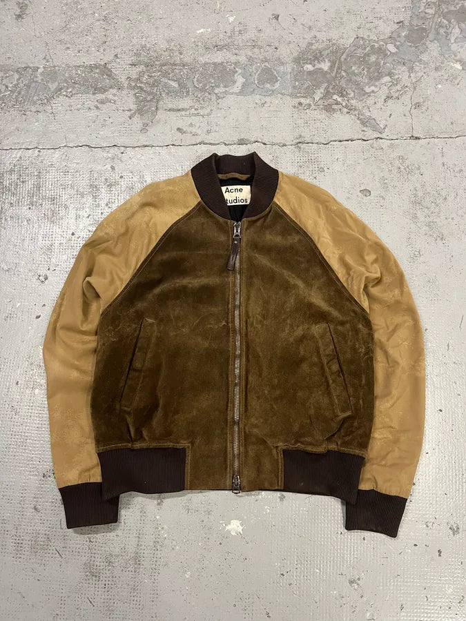 Acne Studios Beige & Brown Calf Leather Teddy Jacket YbtYQYO 0