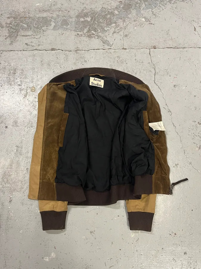 Acne Studios Beige & Brown Calf Leather Teddy Jacket YbtYQYO 7