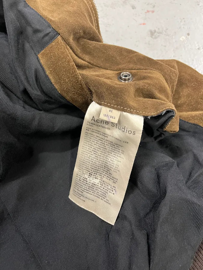 Acne Studios Beige & Brown Calf Leather Teddy Jacket YbtYQYO 9