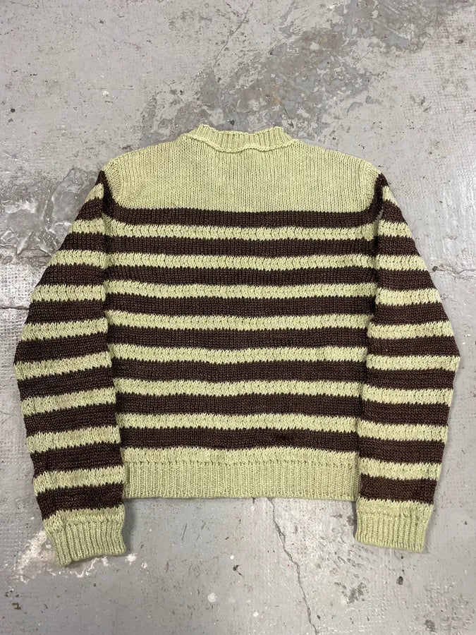 Acne Studios Beige & Brown Striped Sweater (S/M) UvXPoZa 1