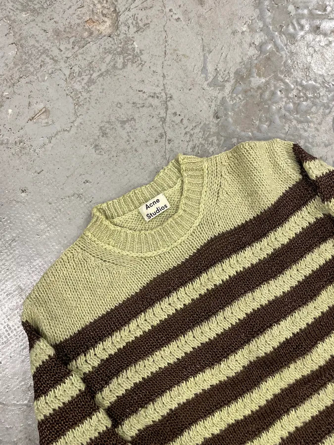 Acne Studios Beige & Brown Striped Sweater (S/M) UvXPoZa 5