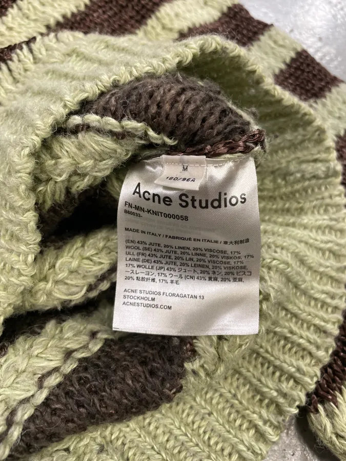 Acne Studios Beige & Brown Striped Sweater (S/M) UvXPoZa 8
