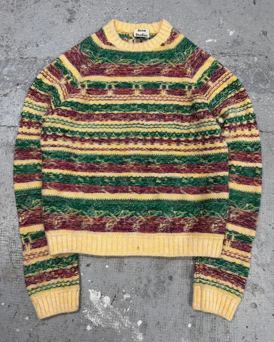 Acne Studios Beige & Green Forest Wool Sweater KYKsHAu 0