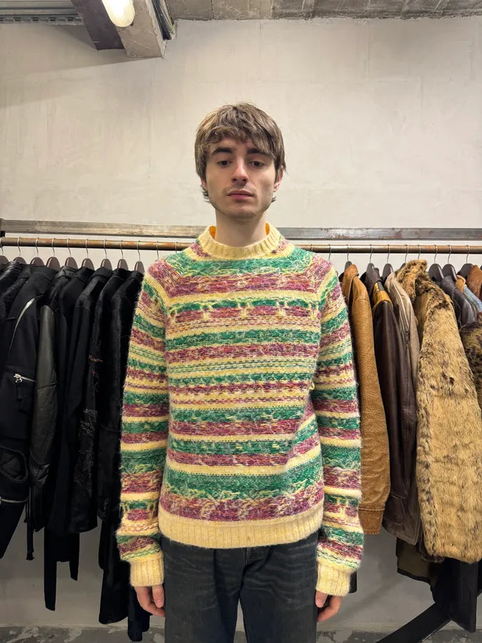 Acne Studios Beige & Green Forest Wool Sweater KYKsHAu 1