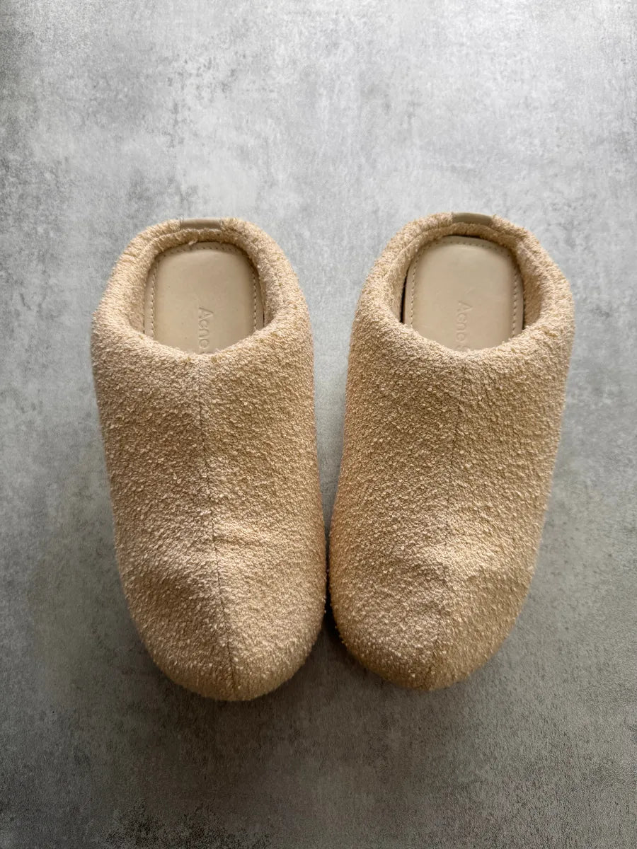 Acne Studios Beige Shearling Clogs VqMvtqX 2