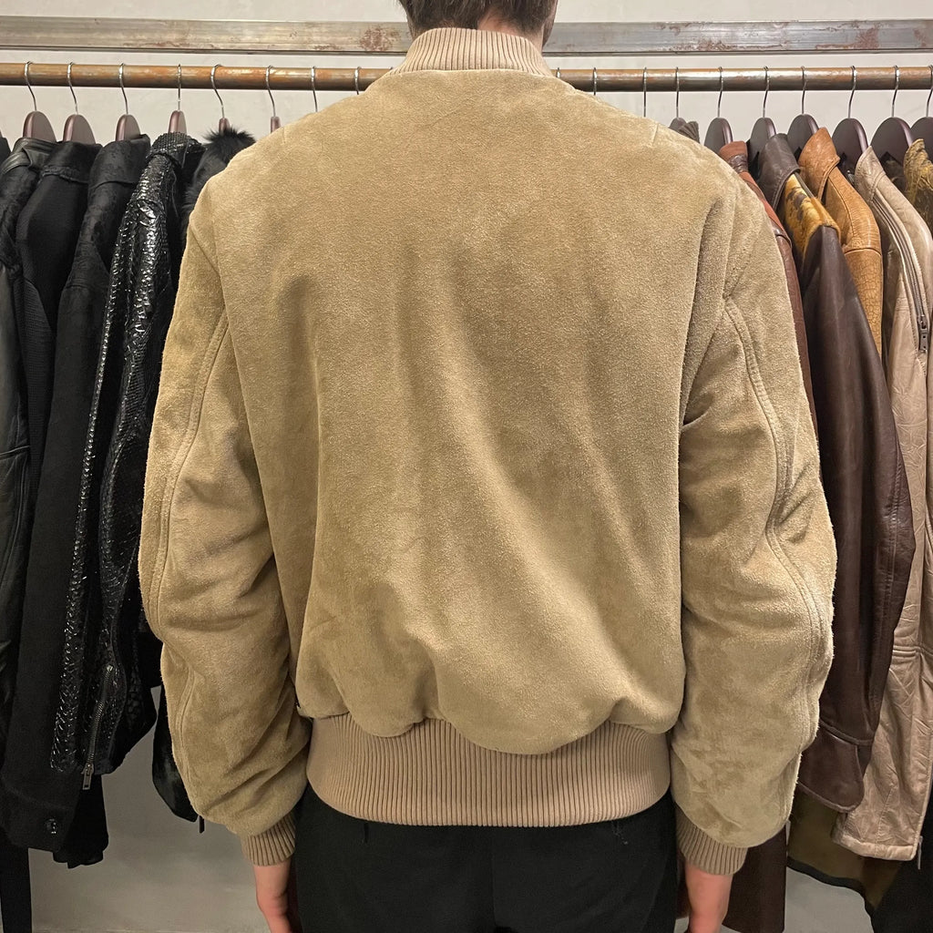 Acne Studios Beige Suede Leather Bomber Jacket (M) QIQqoeC 2