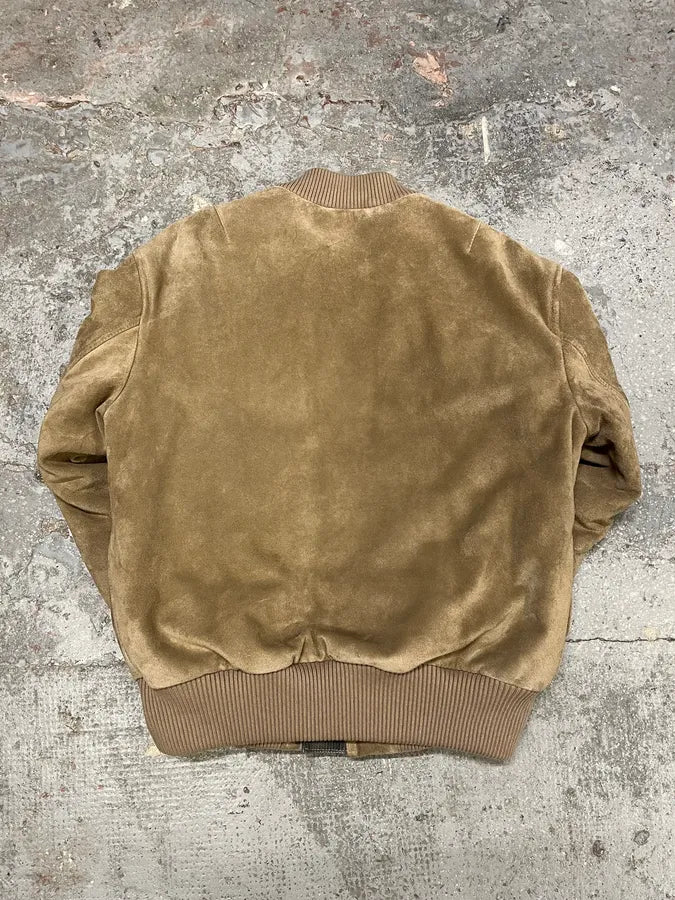 Acne Studios Beige Suede Leather Bomber Jacket (M) QIQqoeC 7