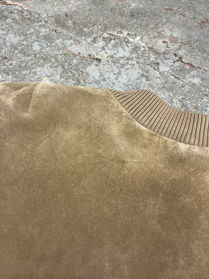 Acne Studios Beige Suede Leather Bomber Jacket (M) QIQqoeC 8