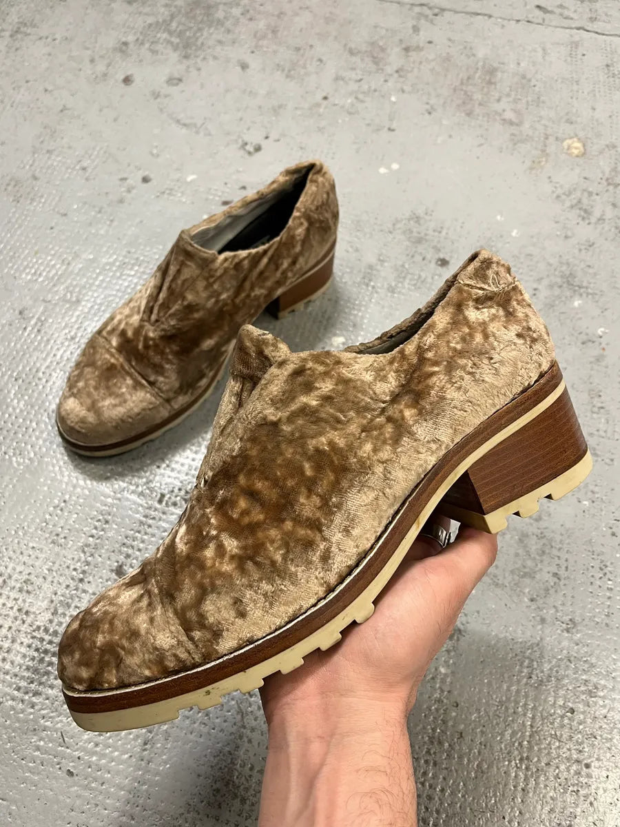 Acne Studios Beige Velvet Shoes FHhaSaE 0