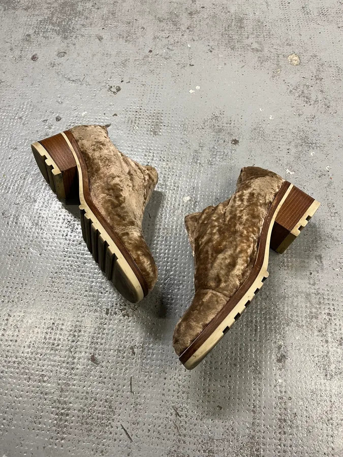 Acne Studios Beige Velvet Shoes FHhaSaE 1