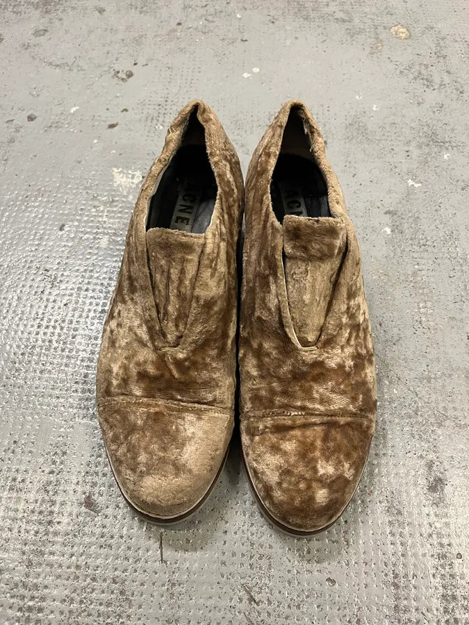 Acne Studios Beige Velvet Shoes FHhaSaE 2